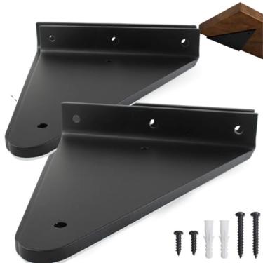 Imagem de rio design99 – 25cm - mão francesa cantoneira triangular – preta – ferro aço suporte para prateleira reforçada resistente industrial madeira bancada estante – 250mm