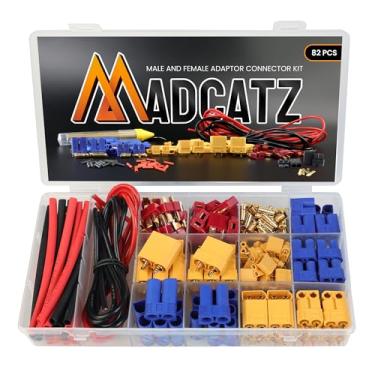 Imagem de MADCATZ T-Plug EC3 EC5 XT30/60/90 adaptadores de conector macho e fêmea com fio de silicone de 14awg e tubo termorretrátil para acessórios de motor de bateria RC ESC Lipo (pacote com 82 peças)