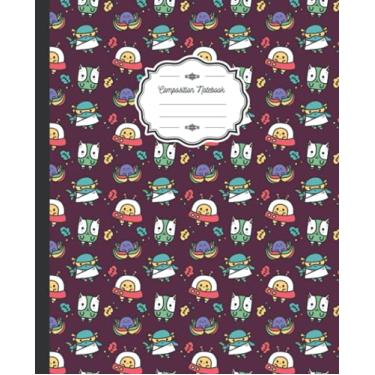 Imagem de Composition Notebook: Cute Kawaii Alien Wide-Ruled, 7.5" x 9.25" Inches, 110 Pages, For kids, teens, and adults.