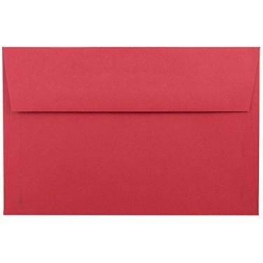 Imagem de Envelopes de convite coloridos JAM PAPER A9 – 14 x 21 cm – Vermelho reciclado – Pacote com 100/100