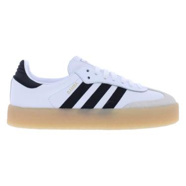 Imagem de Adidas Tênis feminino Sambae (branco e preto, sistema de tamanho de calçados dos EUA, adulto, feminino, numérico, médio, 38), Goma branca e preta, 37