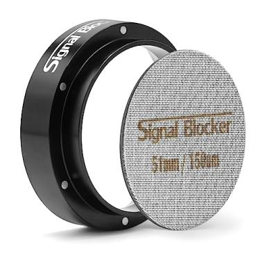 Imagem de Funil dosador de café expresso de 51 mm e tela de disco de 51 mm para Breville: Anel de dosagem de café magnético de metal de alumínio - Tela de disco reutilizável de 1,7 mm de espessura 150μm Aço