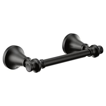 Imagem de Moen Suporte de papel higiênico giratório tradicional Colinet YB0508BL, preto fosco