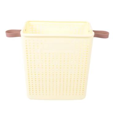 Imagem de Cesto de Roupa Fino e Dobrável para Banheiro, Quarto, Corredor, Economia de Espaço, Plástico PP Resistente, Cesto de Roupas Estreito, Branco Creme, Armazenamento Conveniente (Sem