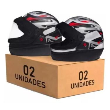 Imagem de Capacete Moto Masculino Feminino San Marino Automático Grafic Kit 2 Un
