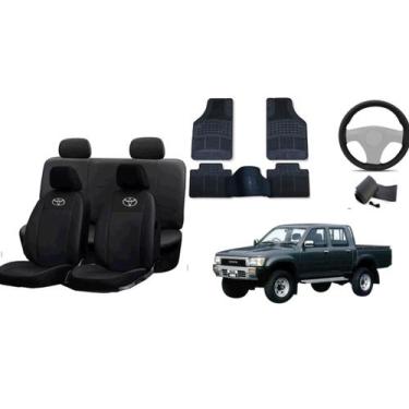 Imagem de Kit de Capa de Couro + Tapete + Capa de Volante para Hilux 91-03 - Aer