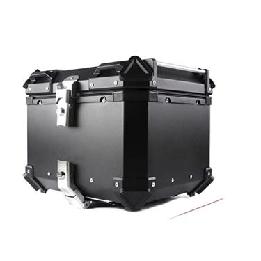 Imagem de Mala de viagem para motocicleta, caixa superior de motocicleta 45L, caixa traseira de alumínio, caixa de ferramentas de armazenamento de capacete, acessórios universais, à prova d'água, capa superior