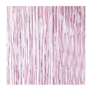 Imagem de Cortina Metalizada Decoração Rosa Bebê 100x200cm - 01 unid - Silverfes