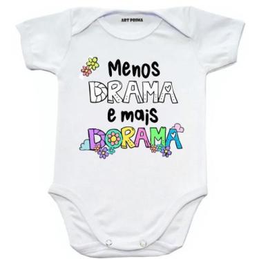 Imagem de Roupa de bebê Estampa Menos Drama e Mais Dorama Body Dorameira - loja 