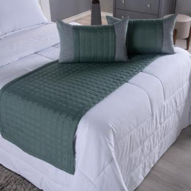 Imagem de Peseira Queen Aurora 5 peças Percal 100% Poliéster - Verde - Lilly Hom