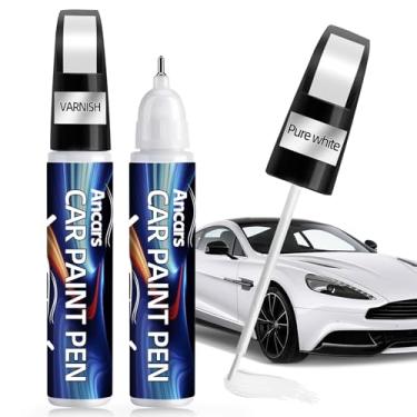 Imagem de Ancars Tinta de retoque para carros, reparo de arranhões de pintura automotiva branca, retoque automotivo 2 em 1 e caneta de revestimento de verniz, reparo de arranhões de carro rápido e fácil,