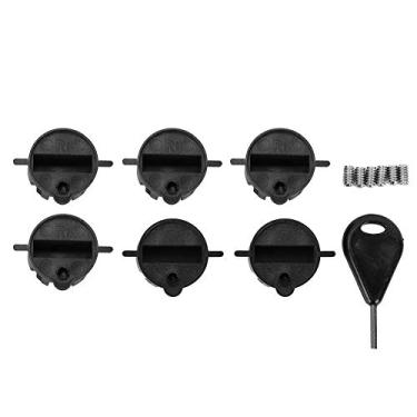 Imagem de Plug de barbatana de surf 6pcs preto copo de plástico branco Surfboard Round G5 Box Caixa de parafuso Plug Plug para parafuso (Preto)