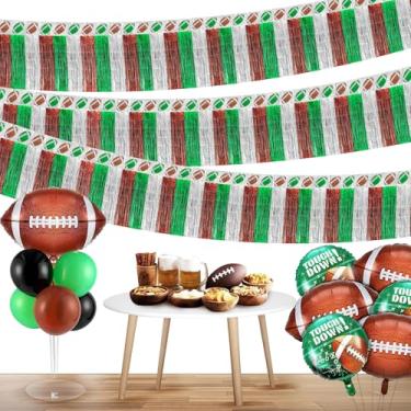Imagem de iRugosa hapfyer Decorações Para Festa De Futebol Do Superbowl, Guirlanda De Franjas De Papel Alumínio, Serpentinas De Enfeites: Pacote Com 2, 39 Faixas De Fundo, Saias De Mesa, Carros Alegóricos Par