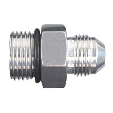 Imagem de ICT Billet -8AN Flare to -10AN ORB Oring adaptador de trilho de bomba de combustível macho encaixe mangueira flare óleo encanamento rosca reta regulador porta fluido extremidade de alumínio nu