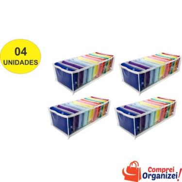 Imagem de Organizador De Calcinhas P/ Gavetas Transp - Kit 4 Unidades - - Compre