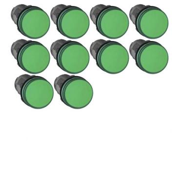 Imagem de Kit 10 sinaleiro led 22mm 24v verde stark