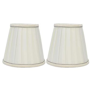 Imagem de MUNEFE Lâmpada de barril Clipe no lâmpada, abajur de tecido de barril, luminária de lustres pequena dupla para lustres de lustre de mesa lustre lustre (PX33)