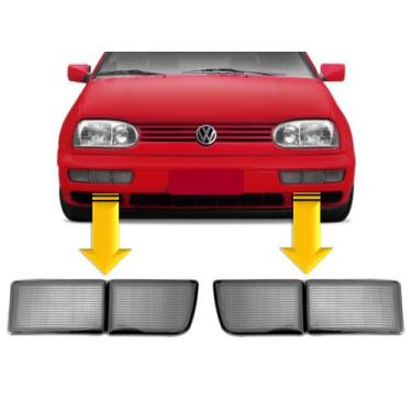 Imagem de PAR Aplique Dianteiro VW Golf Mexicano GL / GLX 94 95 96 97 98 Fumê - 