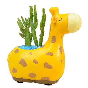 Imagem de Porta-lápis de resina em forma de girafa, vaso de pincel, organizador de mesa, acessórios de decoração, suculentas, vaso, caneta, recipiente, compartimento, casa, escritório, escola, presente (girafa)