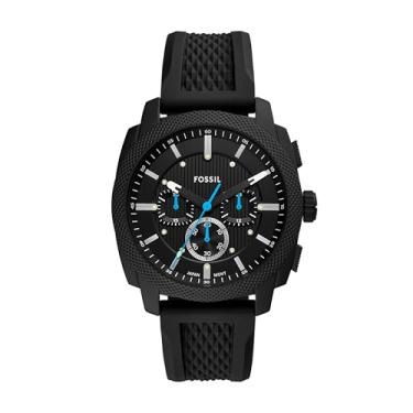 Imagem de Fossil Relógio masculino de aço inoxidável com cronógrafo, Silicone preto, 44MM