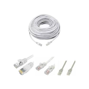 Imagem de Cabo de Rede Ethernet Cat6e UTP 15m RJ45 - Azul/Branco