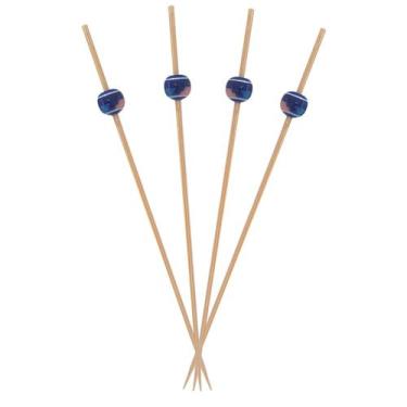 Imagem de Kit 50 Espeto Azul Bolinha 12cm Festa Decoração Petisco - Oriental