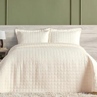 Imagem de Cobre Leito Queen 300 Fios com Porta Travesseiro Basic Marfim - EDDI C