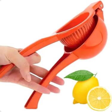 Imagem de Espremedor De Limão Metal Preto Reforçado Grande Manual Resistente Luxo Premium(Espremedor limao cor Laranja)