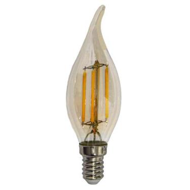 Imagem de Kit 4 Lâmpadas Filamento Led Vela Bico Torto Âmbar 4W E14 2700K - Esqu
