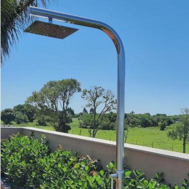 Imagem de Ducha Tubular 2 com Chuveiro 25X25 em Aço Inox Sodramar