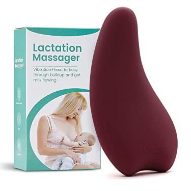Imagem de DOYING Massageador de lactação com aquecimento Massageador de seios de silicone macio para amamentação Calor + vibração para ductos entupidos Melhor fluxo de leite pós-parto