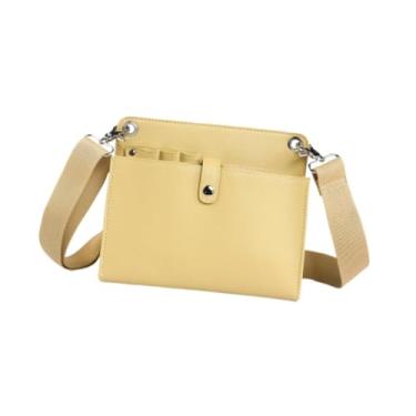 Imagem de harayaa Tesoura de cabelo de barbeiro Organizador da bolsa Organizador de couro PU PU, Amarelo