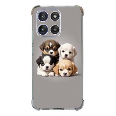 Imagem de Beaucov Capa para Moto G Stylus 2025, filhotes fofos, cães, cinza, proteção contra quedas, à prova de choque, capa protetora de corpo inteiro resistente a arranhões para Motorola Moto G Stylus 2025