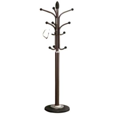 Imagem de LaYiQimn Cabideiro cabideiro de ferro arte cabide com base de mármore redonda em forma de árvore suporte de casaco suporte suporte de casaco (cor: preto, tamanho: 178 cm) (Bruin 178 cm)