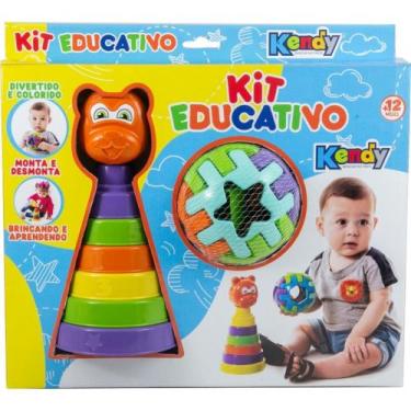 Imagem de Brinquedo Educativo KIT com Ursinho, Bola e Formas Geométricas - Kendy