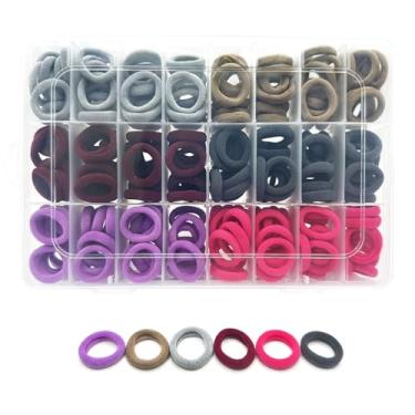 Imagem de 288 laços de cabelo de bebê, laços de cabelo de algodão sem costura, sem danos, faixas de cabelo pequenas multicoloridas para meninas e crianças, suportes elásticos de rabo de cavalo de cabelo macio