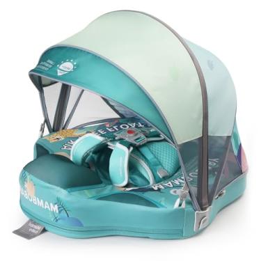 Imagem de Lanstics Boia de Natação Não Inflável com Dossel Dobrável para Bebês FPS 50+ Proteção UV Boia de Piscina para Bebês de 3 a 24 Meses (Floresta Tropical)