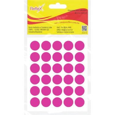 Imagem de Etiqueta Redonda PINK 13MM Cartela com 210 Unidades - Reflex