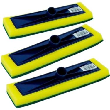Imagem de Kit de 3 Esponjas para Rodo, Abrasivo, 25x8cm, Limpeza de Azulejo e Piso(cores sortidas)- QH Shopp