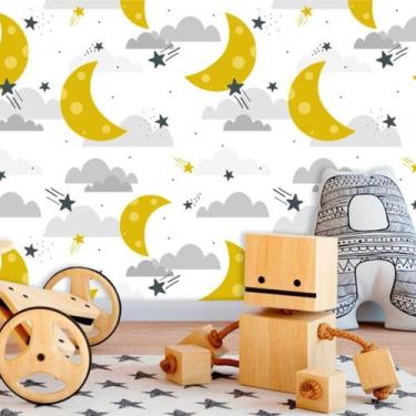 Imagem de Papel de Parede Autocolante Baby No Mundo da Lua 270 - Inove Papéis de