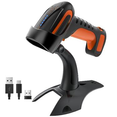 Imagem de Pro 2D Barcode Scanner: All New    2500mAh Industrial Drop-Proof 1D 2D QR Bar Code Reader BT & 2.4G Wireless for Windows Mac Android iOS 8100 Orange