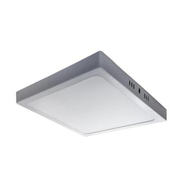 Imagem de Plafon Sobrepor Led Quadrado 24w Branco Frio 6500k Bivolt 127V 220V 30