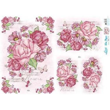 Imagem de Slim Paper Decoupage SPL1-006 Peônias Lili Negrão 47,3x33,8cm - Litoar