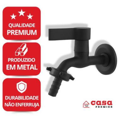 Imagem de Torneira De Jardim E Tanque Lavanderia Metal Maquina De Lavar Preta De