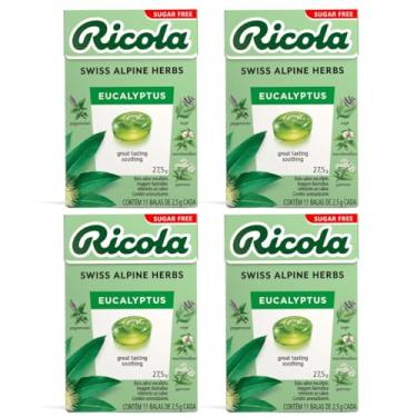 Imagem de Kit 4 Bala Importada Eucalyptus Ricola Zero Açúcar 28G Suíça