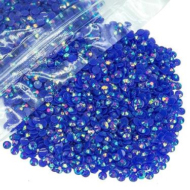 Imagem de qiipii 5000 Peças De Strass Resina Azul Ab 4 Mm Para Artesanato, Geleia Real Lisa A Granel, Aço Inoxidável 16, Pedras Sem Fixação Quente, Cristais, Diamantes, Pacote Preciosas, Canecas, Copos, Garra