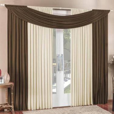 Imagem de Cortina Tendência 4,00X2,50M Varão Em Malha Sala Tabaco - Casa Show En