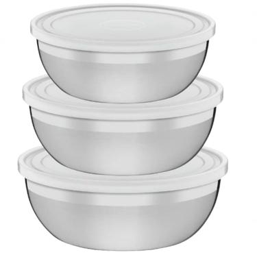 Imagem de Kit 3 Potes Tramontina Em Inox Ice Conserv Em Polietileno Ldpe