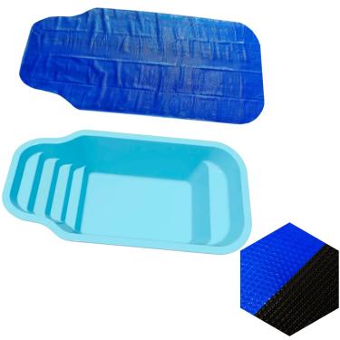 Imagem de Capa Térmica Para Piscina Splash Igui Farol da Barra 6 X 3m 300 Micras Preta E Azul