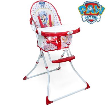 Imagem de Cadeirão de Alimentação Cadeira Refeição Alta Patrulha Canina Vermelho até 15kg Compacto Seguro e Aprovado INMETRO